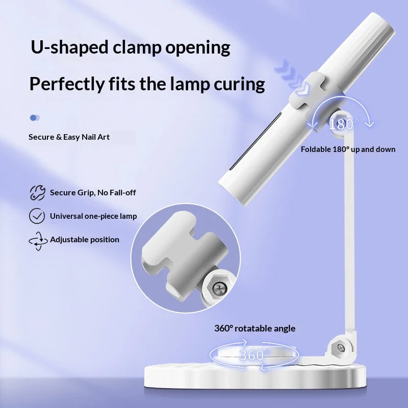 UV LED Nail Lamp Professional USB Handheld Light with 360 Rotation Bracket Rechargeable Nail Gel Curing Lamp Manicure Salon Tool