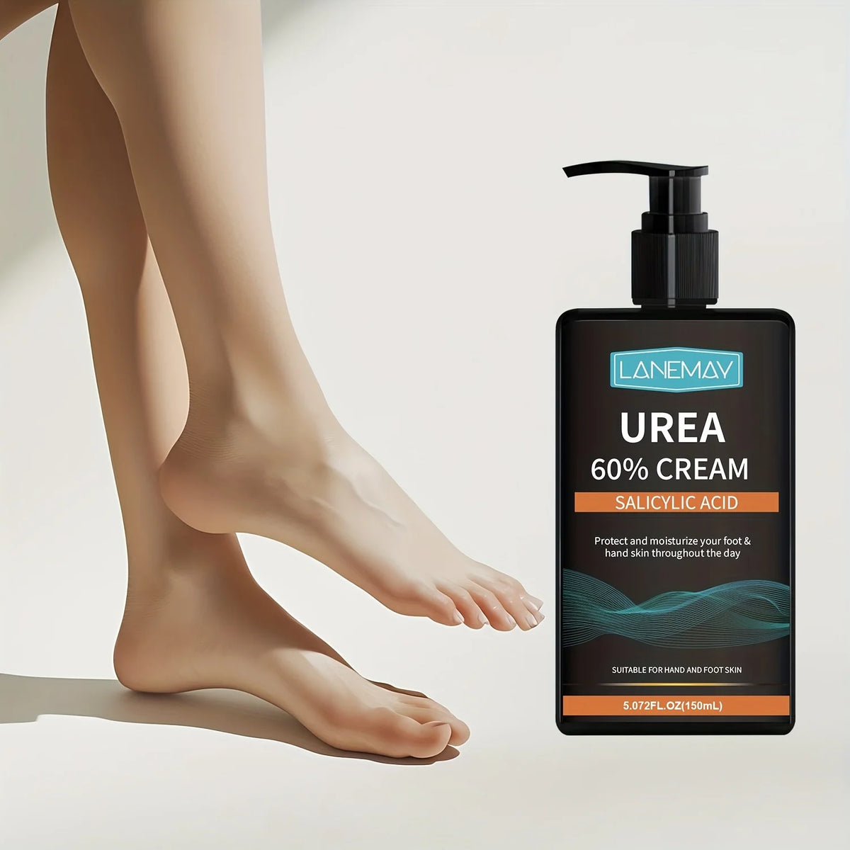 Urea 60% Cream with Salicylic Acid - Intensive Moisturizing for Dry, Rough Skin, Non-Greasy Formula - Ideal for Hands & Feet