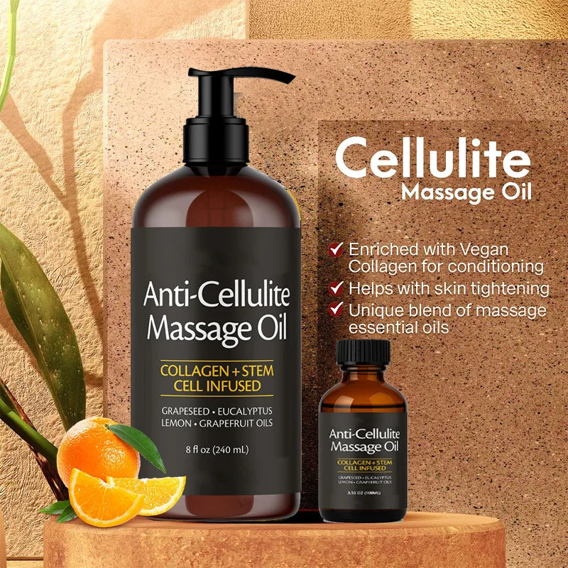 Skin Firming Body Massage Oil 240ml Natural Aromatherapy Relaxing Soothing Skin Care Essential Oil for Body Massage