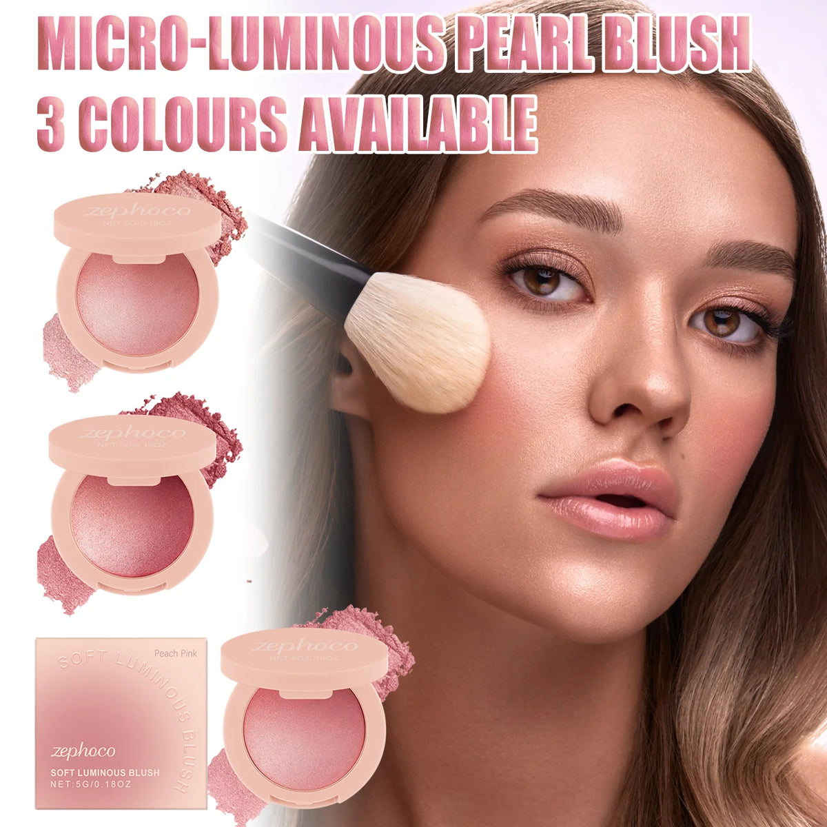 Pearl Blush with Soft Light Pink Powder Blush for a Natural Flush Radiant Finish Long Lasting Buildable Delicate Long Lasting
