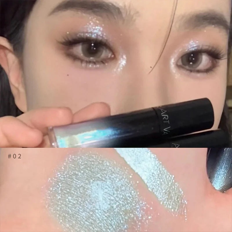 Liquid Eyeshadow High-Gloss Shiny Mermaid Pearl Tears Brightening Glitter Mint Green Highlighter Quick Drying Eyeliner