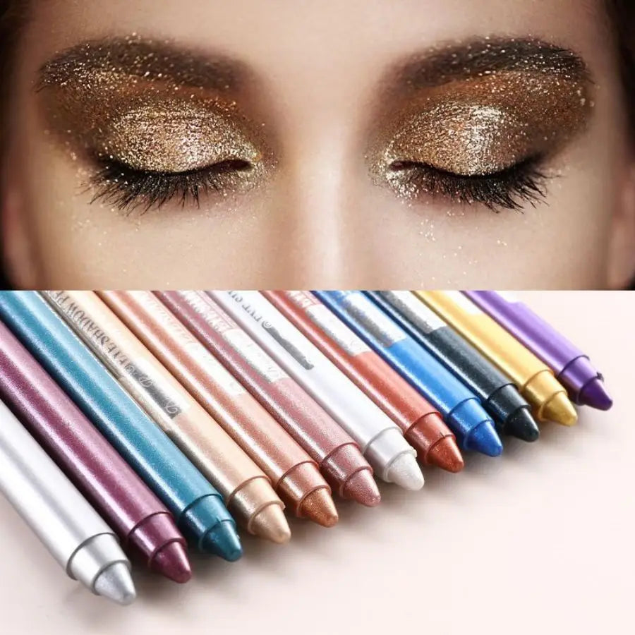 Eyeshadow Pen, Eyeliner Pen, Eyeshadow Stick, Eyeshadow Pen for Lower Eyelid, Pearlescent Eyeshadow Pen with Sharpener, Foaming Pen, Single-Color Eyeshadow Pen, Pearlescent Lower Eyelid Eyeshadow, Highlighter, Smudge-Proof