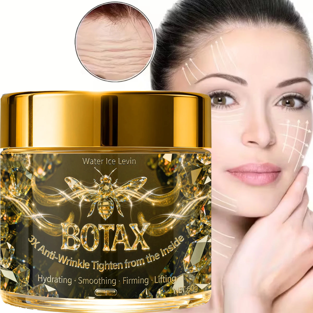 BOTAX 3X Anti-Wrinkle Face Cream: Bee Venom/Retinol, Hydrating/Smoothing, Firms & Lifts Skin with Nutrients