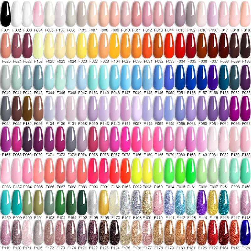 LILYCUTE 184 Colors 7ML Gel Nail Polish Purple Glitter Sequins Manicure Base Matte Top Coat Soak Off LED UV Nail Art Gel Varnish