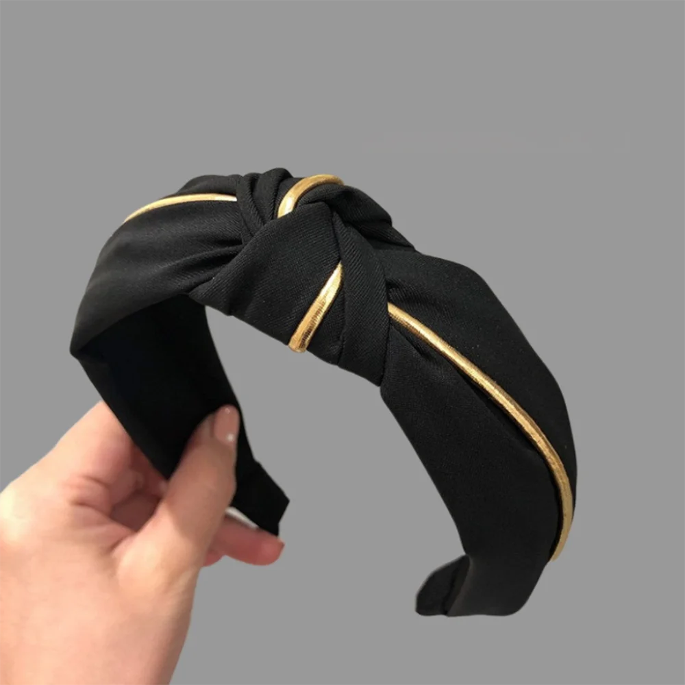 Soft Fabric Headband for Women Wide Side Knotted Hair Hoop Lady Girls Face Washing Hairband Daily Hair Styling Accessories