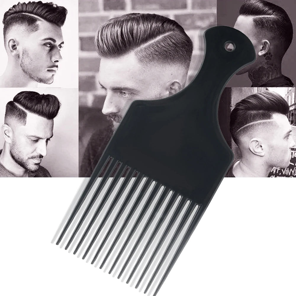 Afro Pick Comb Wide Tooth Detangling Comb For African Curly Kinky Thick Hair Volume Lift Styling Fork Comb Hairdressing Tool