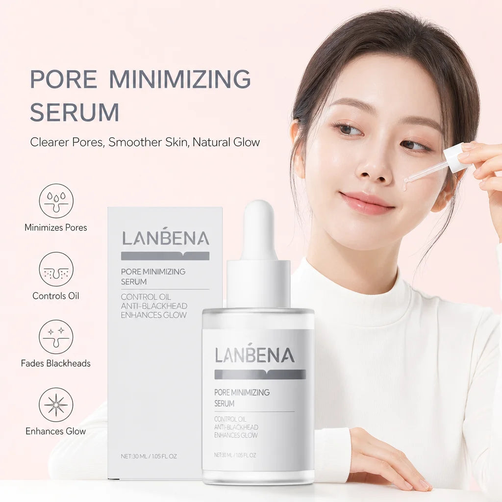 Pore Minimizing Serum Oil Control Anti Blackhead Deep Clean Pore Shrink Coarse Pore Brightening Facial Essence 30ml