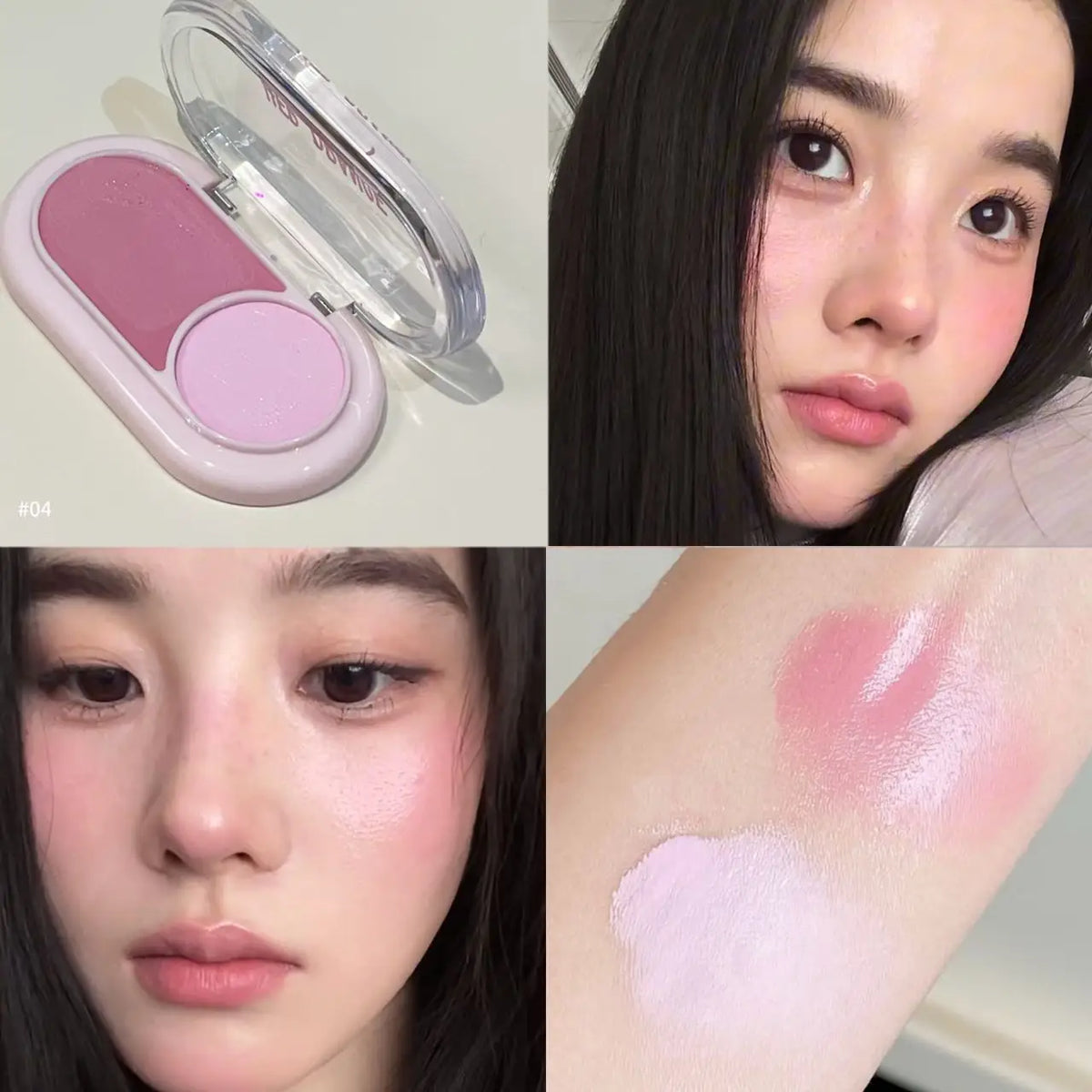 Herorange Two Tone Cream Blush Smooth Texture Natural Blend Waterproof Long Lasting Daily Date Makeup