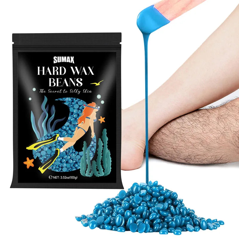 SUMAX Hair Removal Wax Beans 100g Painless Hair Removal Heating Usage Full Body Hair Removal Painless No Residue