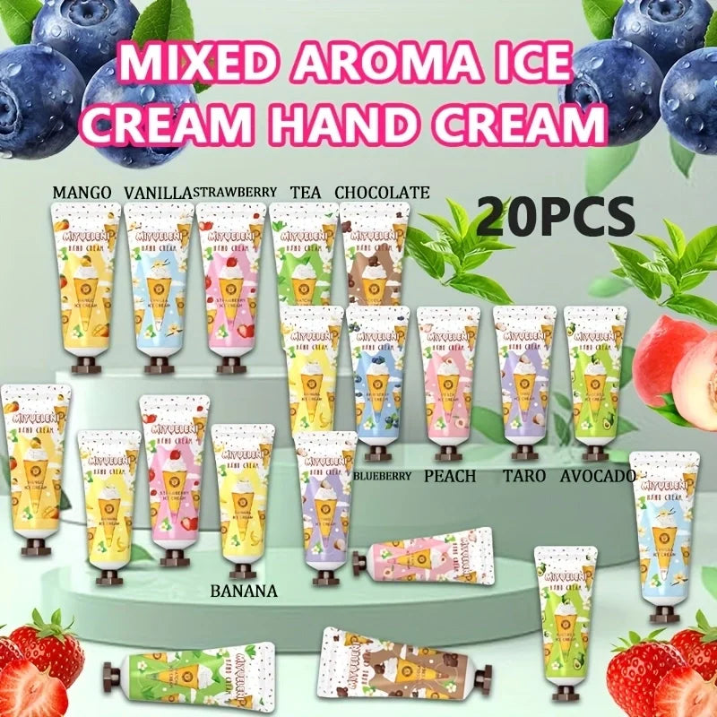 20 Pack Fruit Hand Cream, Dry and Cracked Hand Care Moisturizing and Nourishing the Hands, Suitable for All Skin Types