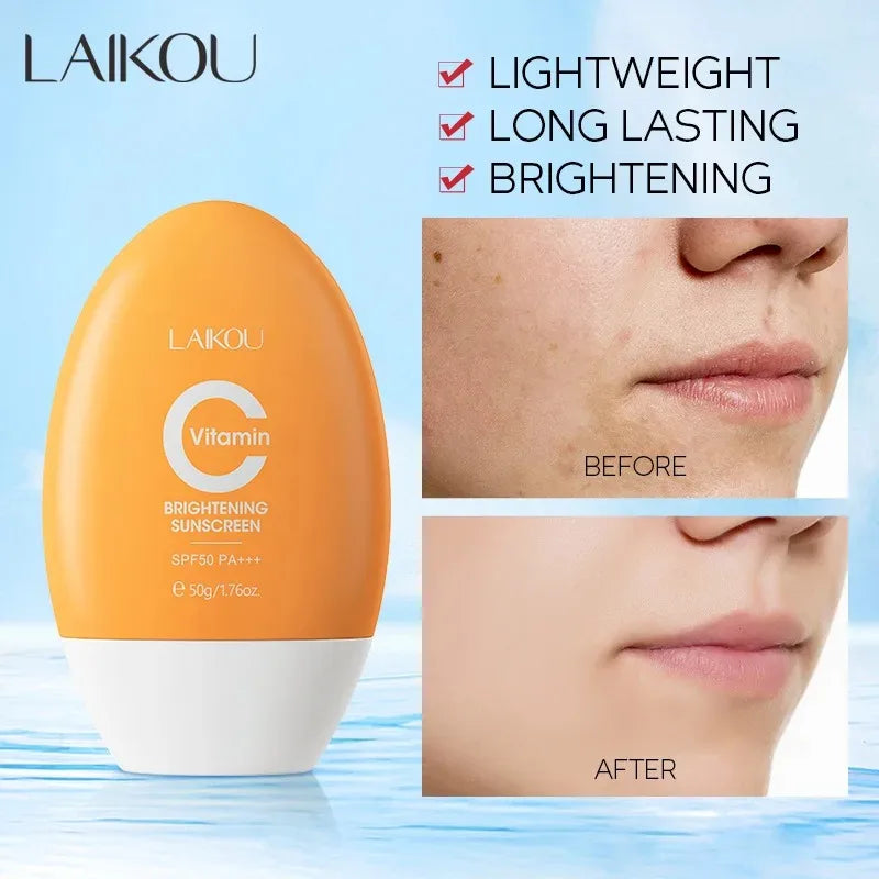 LAIKOU Vitamin C Face Sunscreen Ultra SPF50 Body Sunscreen Anthelios Anti-Shine Invisible Fluid | Anti-Imperfection
