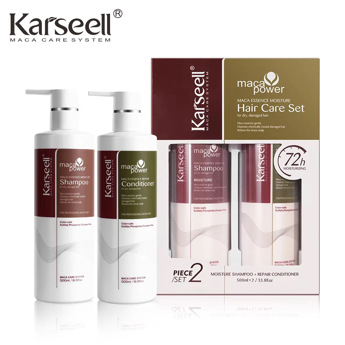 Karseell Collagen Hair Treatment Repair Conditioning, Shampoo and Conditioner for Dry Damaged Hair All Hair Types Hair Care Gift