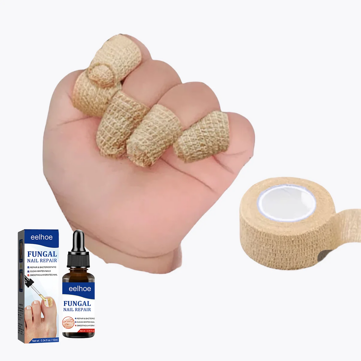 Fungal Nail Polish, Nail Coating, Toe Protection, Foot and Finger Protection, Self-Adhesive Bandage, Toe and Finger Protection