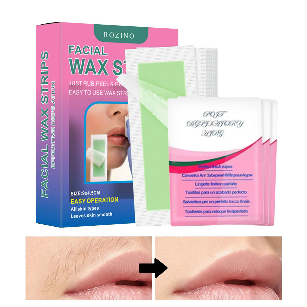 30Pcs Beeswax Hair Remover For Face And Body Wax Strips For Women Face Hair Removal For Women Long-lasting Easy To Use Gentle