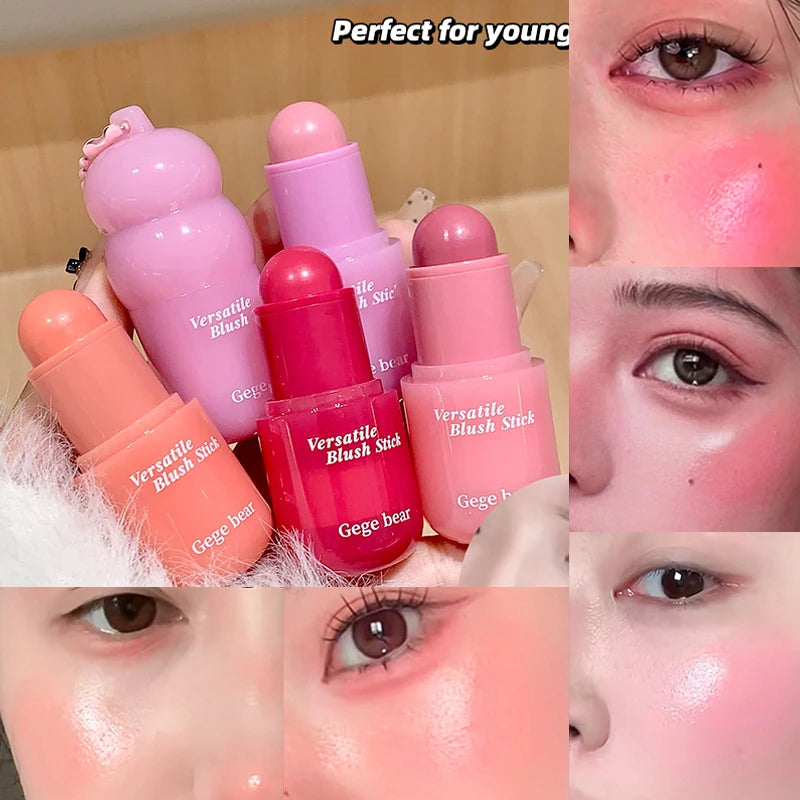Gege Bear Velvet Liquid Blush Matte Sponge Head Blusher Natural Lasting Brighten Facial Contour Blush Tint Makeup