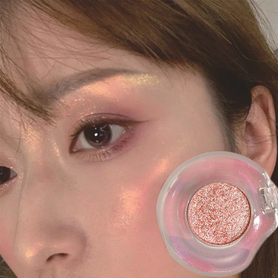 Mini Purple Blue Chameleon Shimmer Eyeshadow Highlighter Diamond Sparkle Eyeshadow Cream Luminous Shiny Finish for Eyes Makeup
