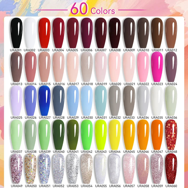 UR SUGAR 15ml 60 Colors Nail Gel Polish Solid Color Gel Semi Permanent UV Gel Soak Off UV LED Gel Nail Varnish For Nail Manicure