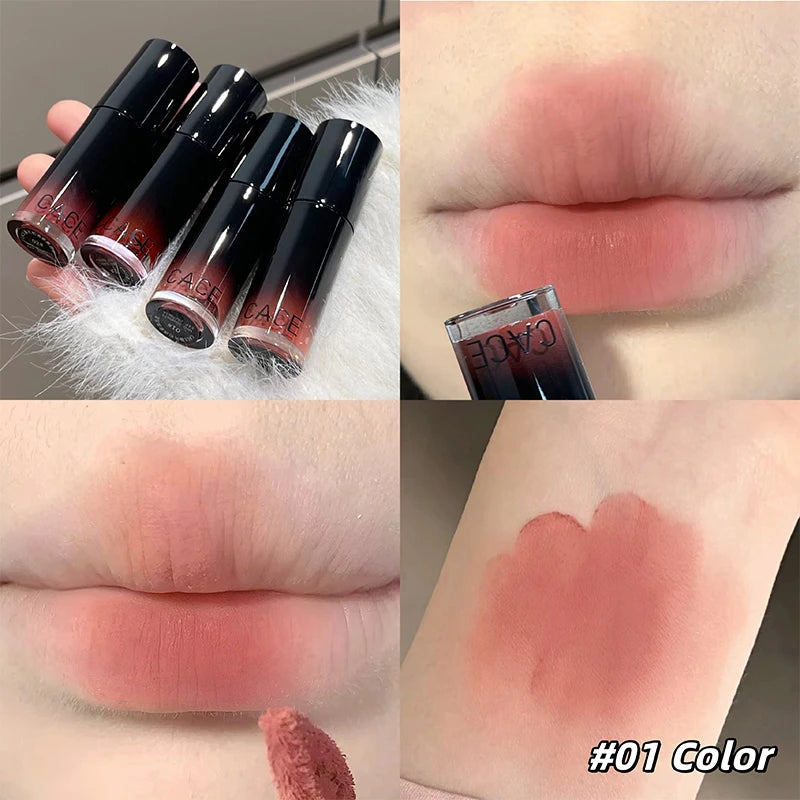 Matte Nude Velvet Liquid Lipstick Waterproof Long Lasting Lip Gloss Peach Lip Tint Mud Lip Glaze Rose Red Lip Stain For Women