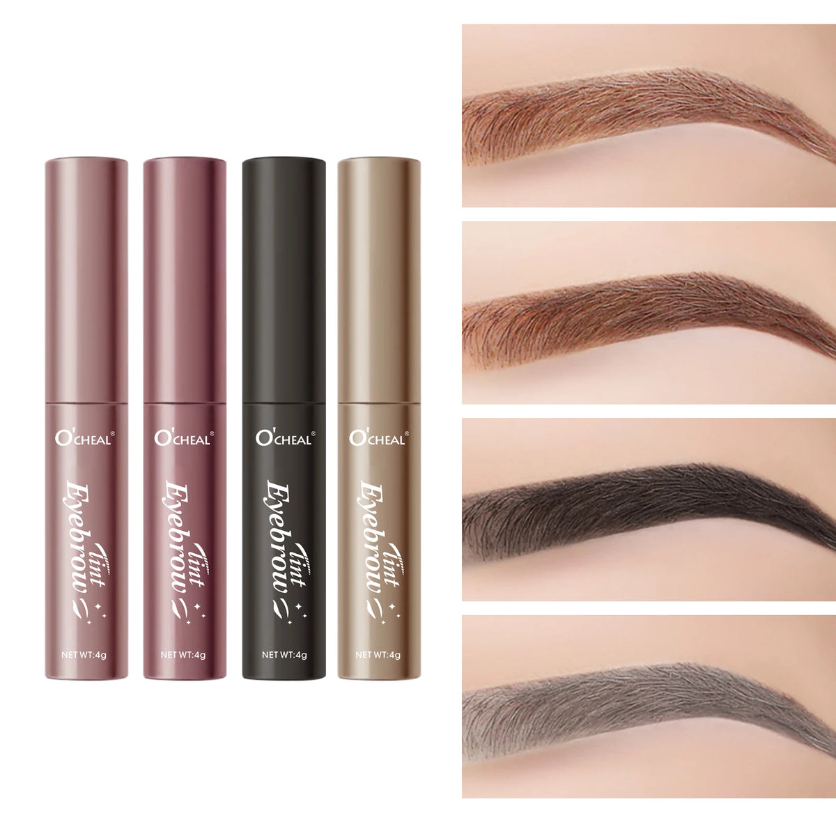 Ocheal Eyebrow Gel 4 Colors Long-lasting Fixed Eyebrow Waterproof Dyeing color Quick-dry Hose Transparent Eyebrow Gel Eye Makeup