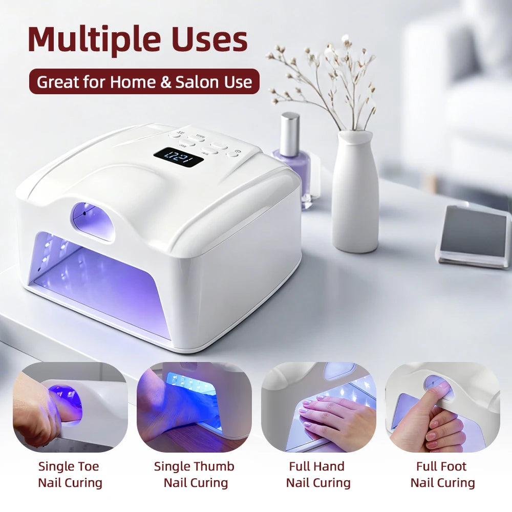 Dual Port Nail Lamp Nail Dryer UV Light 78 LEDs Single Toe Single Finger Full Hand Fast Gel Drying Light Auto Sensor Nail Art
