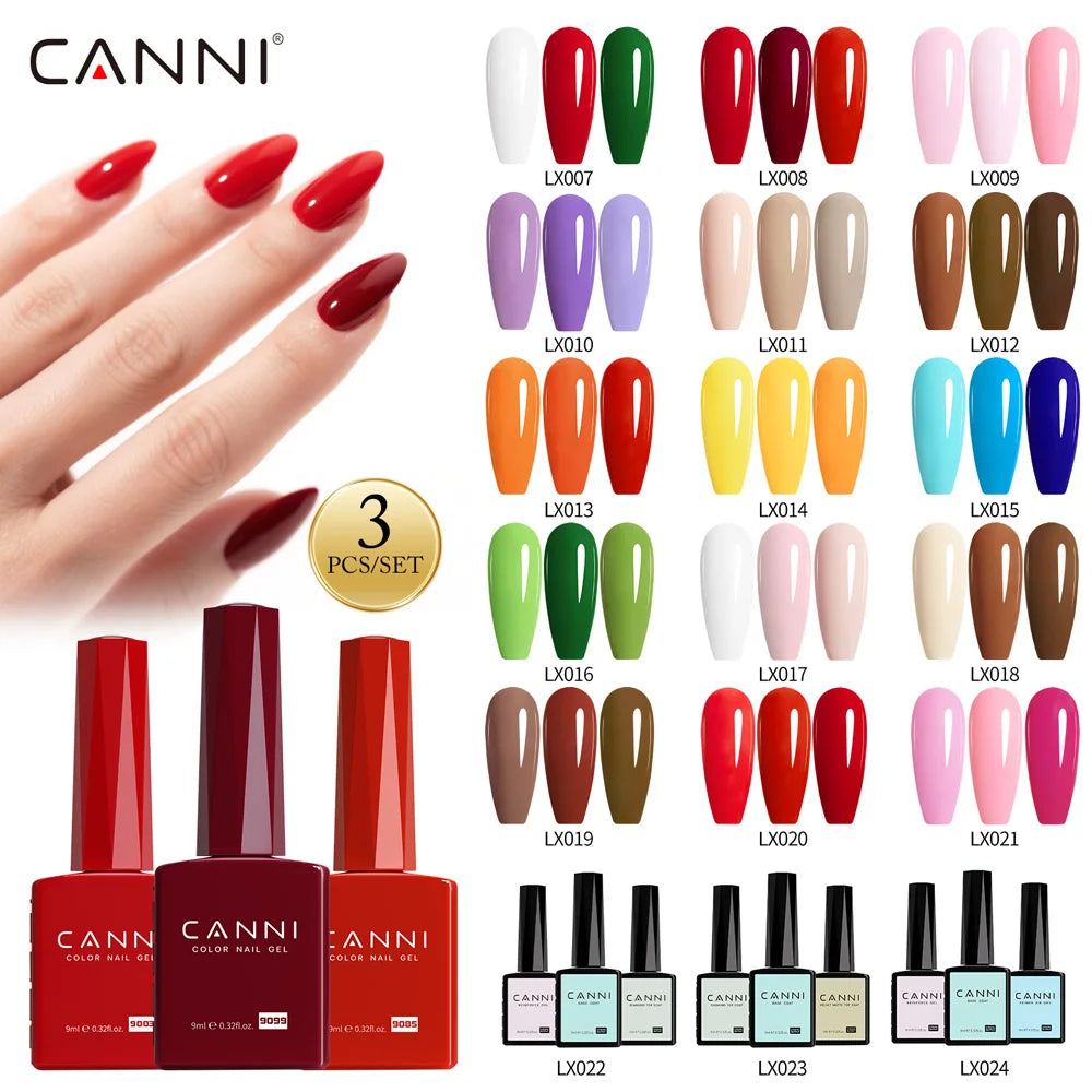 3/6pcs CANNI Gel Nail Set TPO FREE HEMA FREE Nail Gel Polish Beautiful Color Semi Permanent Soak Off UV LED Gel Nail Varnish