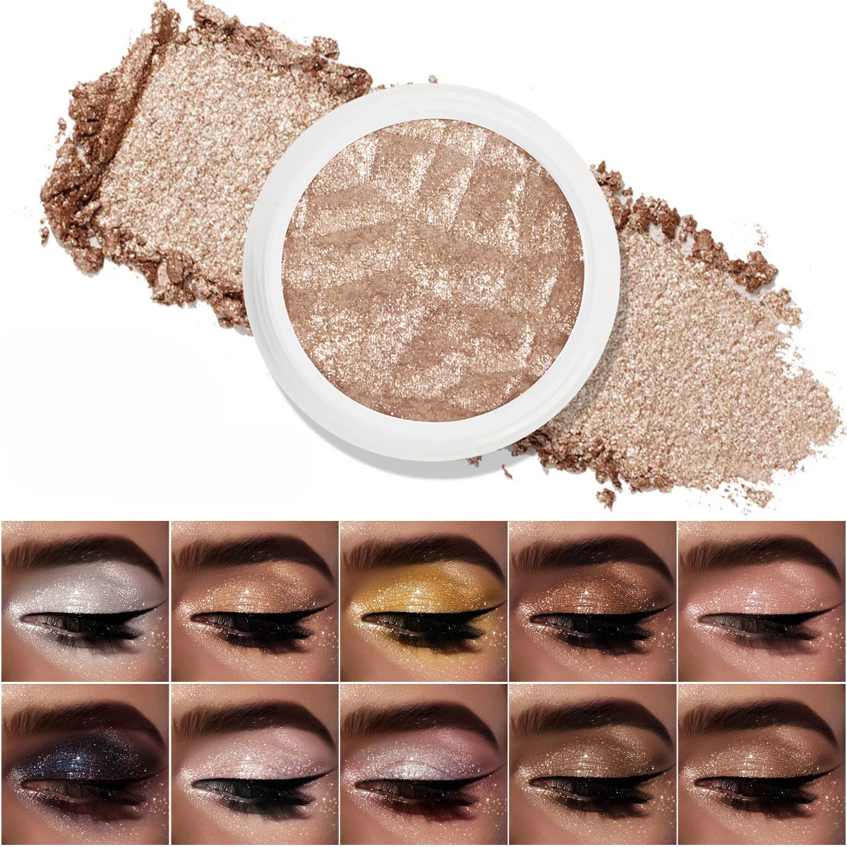 Single Color Easy To Apply High-gloss Eyeshadow Mashed Potato Mashed Mirror Pearlescent Glitter Eyeshadow Palette