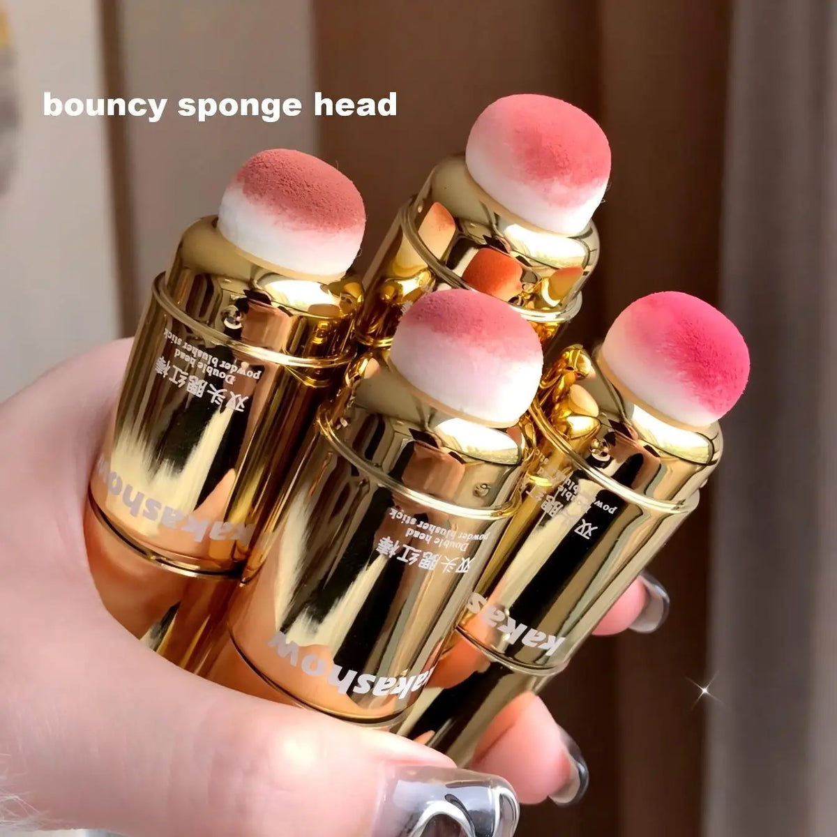 Kakashow Double-Ended Blush Stick Low-Saturation Creamy Blusher Face Rouge for Delicate Natural Finish