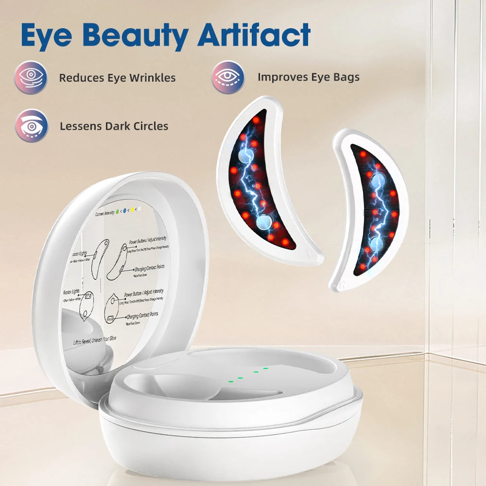 660nm LED Light Eye Face Beauty Massage Muscle Stimulator Facial Lifting Anti-Wrinkle Reduce Dark Circles Eyes Swelling Forehead Care Device