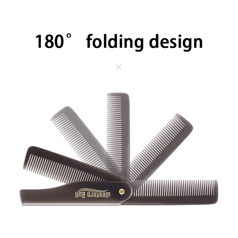Portable Foldable Pocket Combs Oil Head Plastic Beard Combs Hair Styling Tool Combs For Man Women Folding Comb Barber Hair Tool'