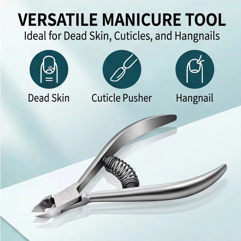 NEW Professional Pedicure Nail Tools: Double Springs Cuticle Trimmer, Sharp Blade Clippers for Nail Art & Care
