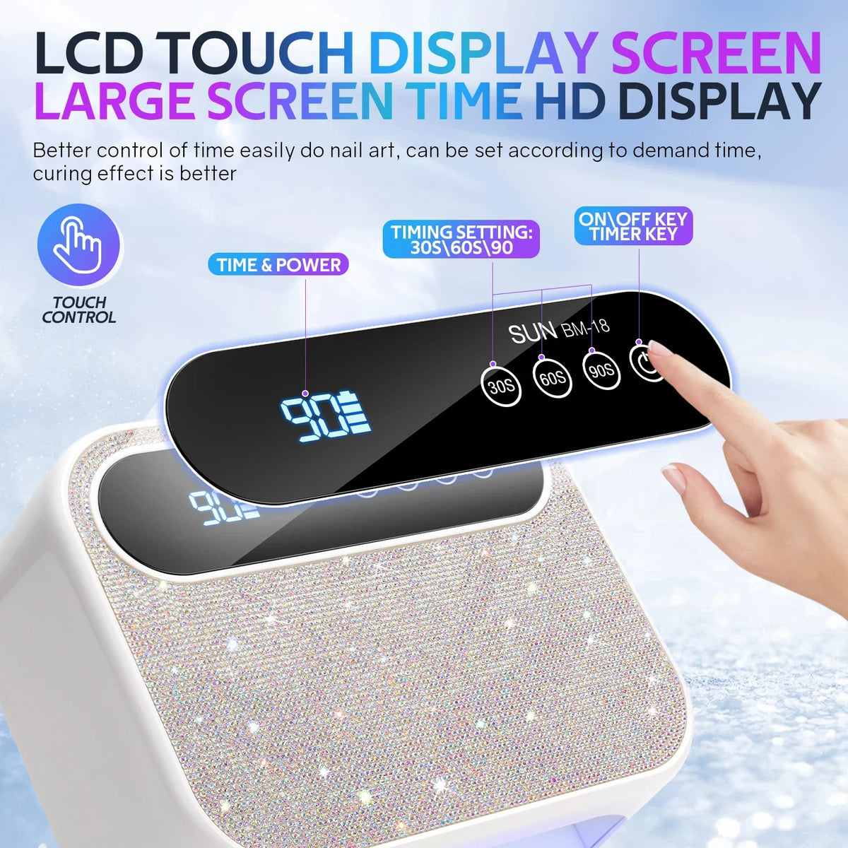 DianaBeauty 168W Rechargeable UV LED Nail Lamp 42LEDS Nail Dryer for Curing All Gels Nail Polishing Nail Art Tools