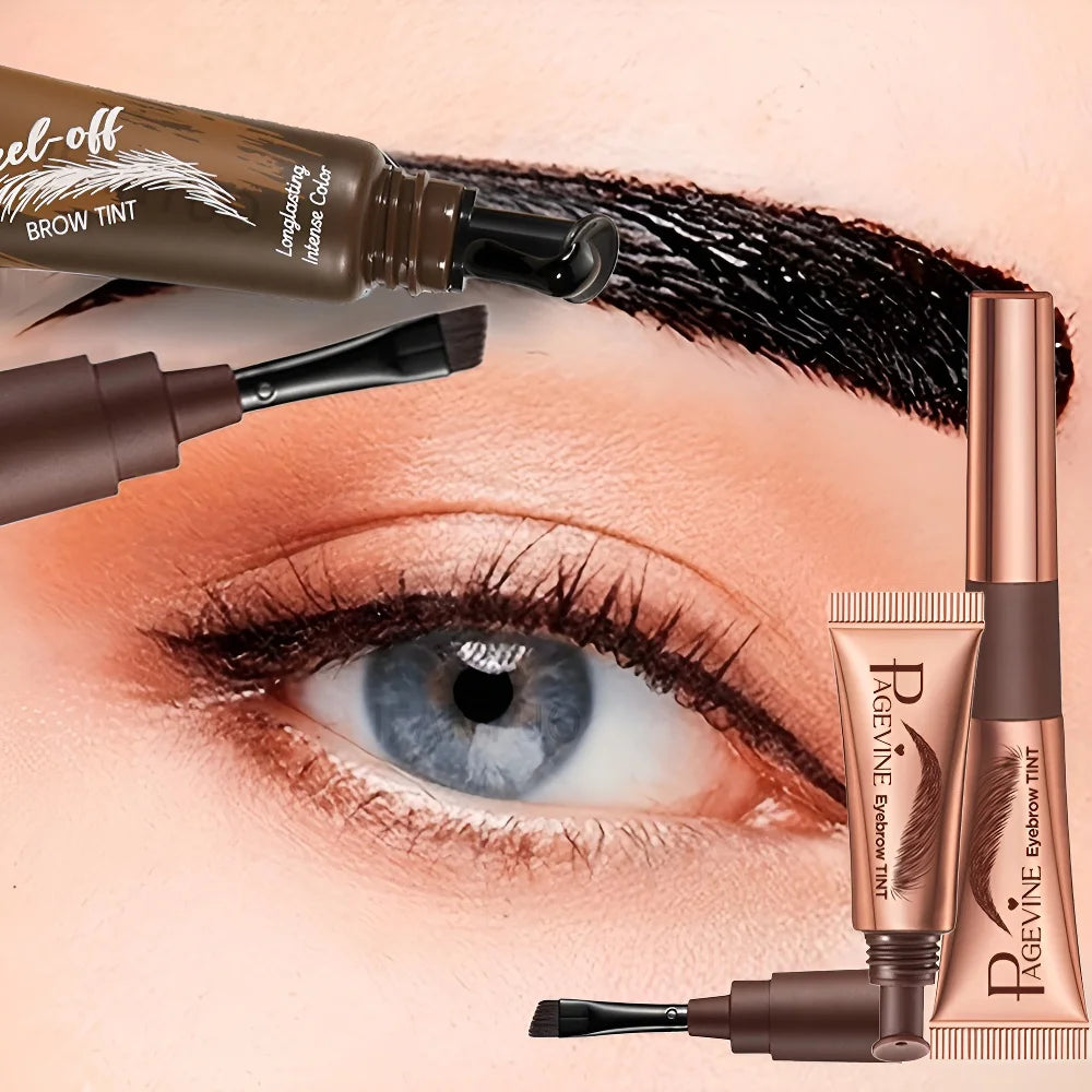5 Color Peel-off Eyebrow Gel Cream Quick-Drying Lasting Tearing Eyebrow Dye Glue Waterproof Brow Tattoo Eyebrow Enhancer Tint