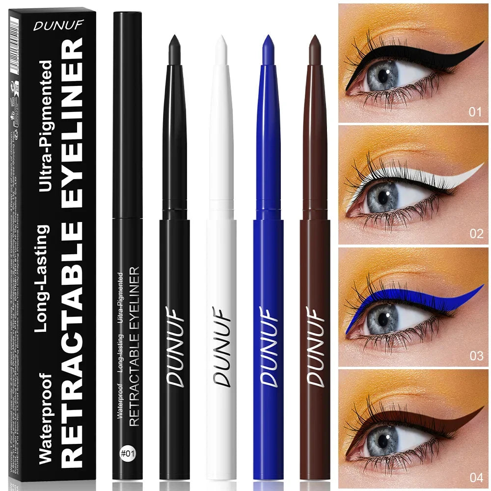 Waterproof Matte Blue Eyeliner Gel Pencil Ultra-fine Smooth Quick Dry Non-Smudge Easy Wear Black Brown White Eyeliner Pen Makeup