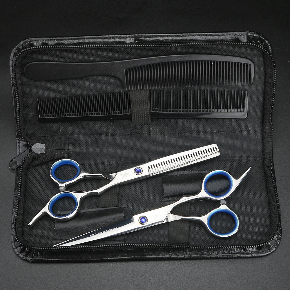 XUANFENG 6 inch Muscle Handle Hair Scissors Barber Styling Tools Cutting Scissors and Thinning Scissors