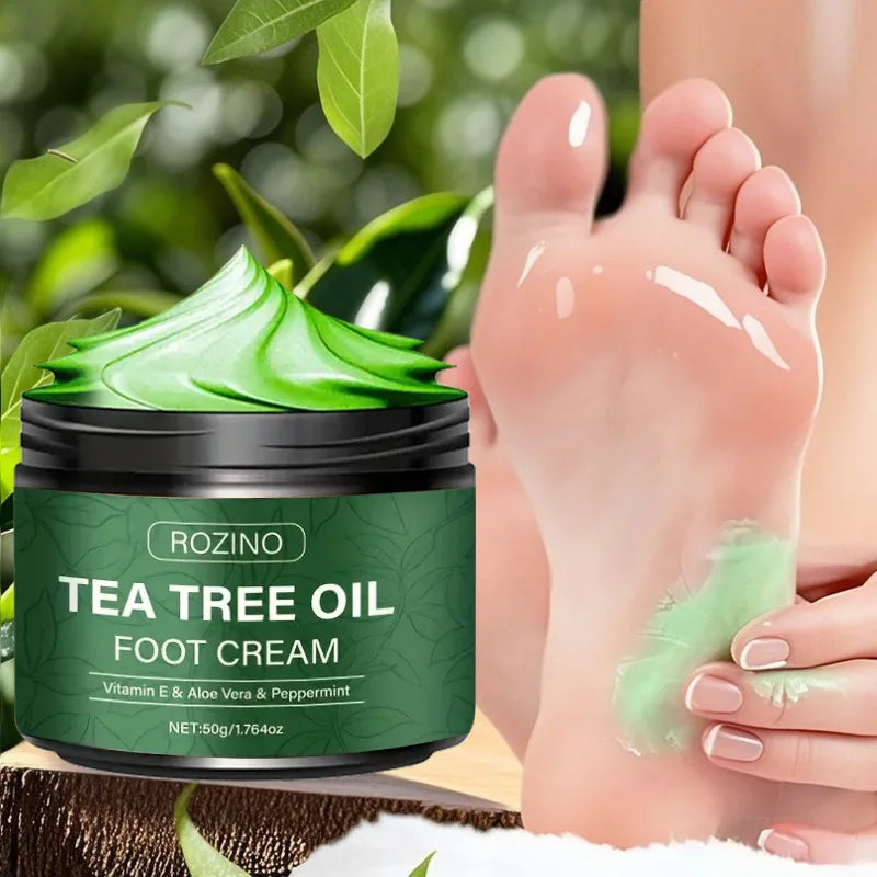 1/2pcs Tea Tree Oil Foot Cream - Natural Ingredients, Alcohol-Free,with Aloe Vera Honey, Deep Hydration for Dry Types