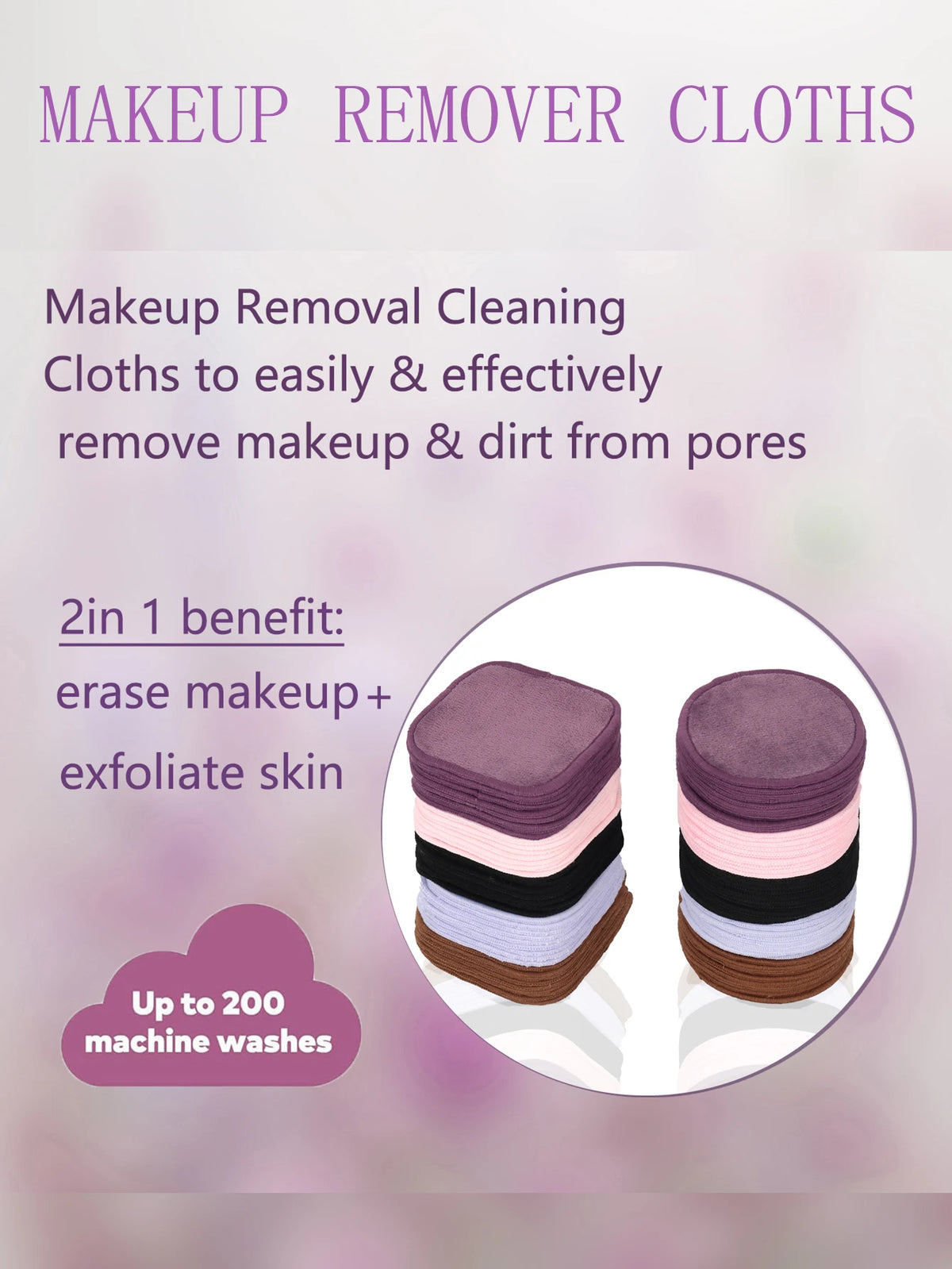 10/20/30 Reusable Makeup Remover Pads, a Gentle Facial Cleansing Sponge Suitable for All Skin Types, Odorless, Beauty Tool