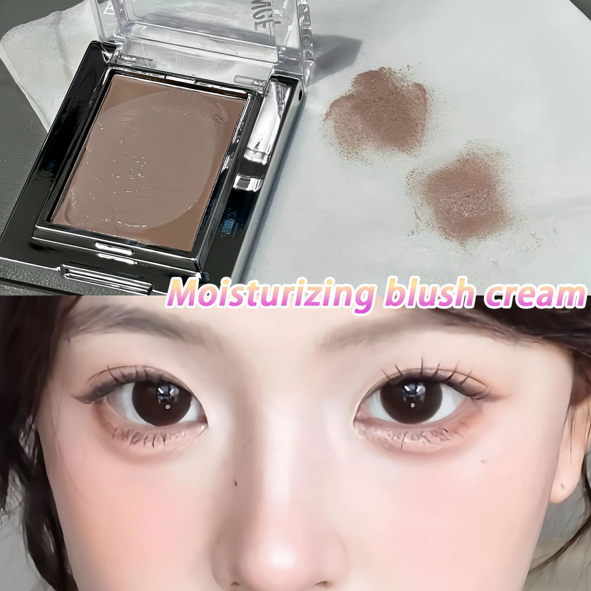 Herorange Misty Matte Cream Blush with Makeup Brush Set Low Saturation Matte Texture Brighten Skin Create Charming Makeup Looks
