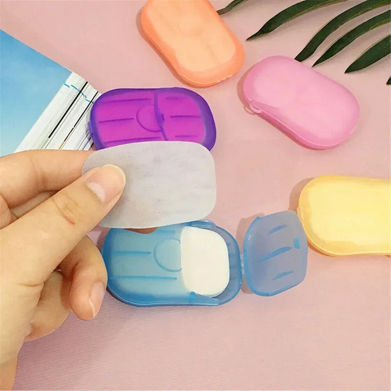 1/20/50pcs Bathroom Disposable Soap Paper Convenient Travel Soap Paper Washing Hand Bath Clean Scented Mini Paper Slice Soap