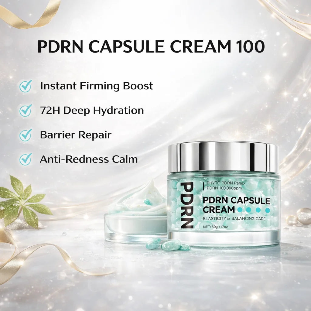 PDRN Capsule Cream 100, Hydrating Face Moisturizer with 100,000ppm PDRN, Hyaluronic Acid, 9 Peptides, Firming & Nourishing Cream