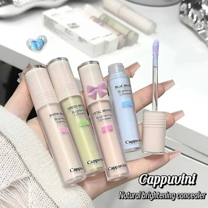 Liquid Brighten Concealer Highgloss Foundation Stick Lasting Moisturizing Face Contour Highlight Cover Spots Dark Circles Makeup