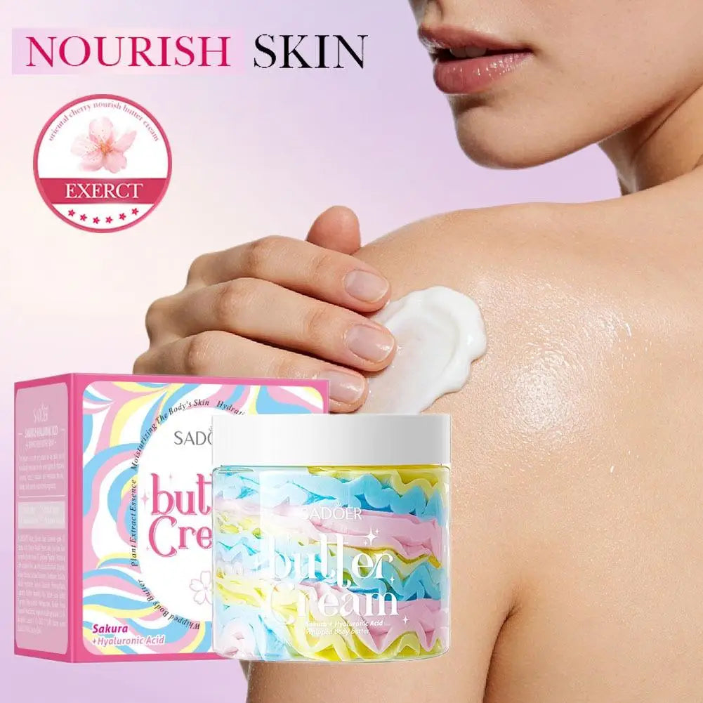 180g Organic Butter Cream Sakura Hyaluronic Acid Nourish Skin Body Lotion Moisturize Dryness Rough Skin Original Face Body Care