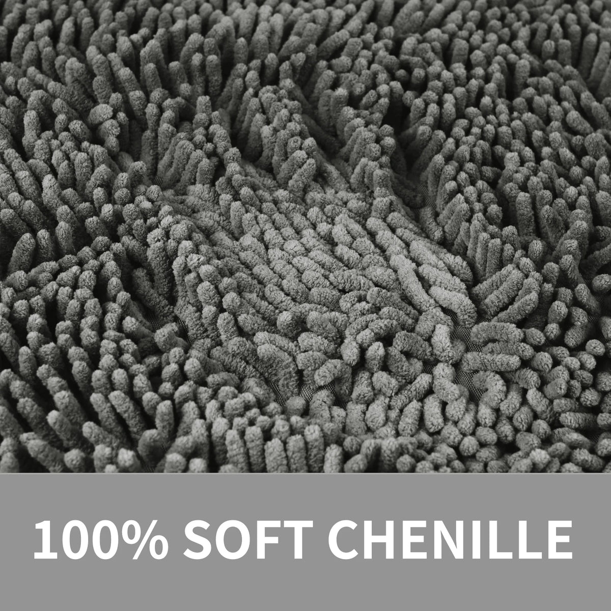 Chenille Bath Mat Non-Slip Super Absorbent Bathroom Mat Soft Fluffy Bath Rugs for Bathroom Machine Washable Bathroom Floor Mats