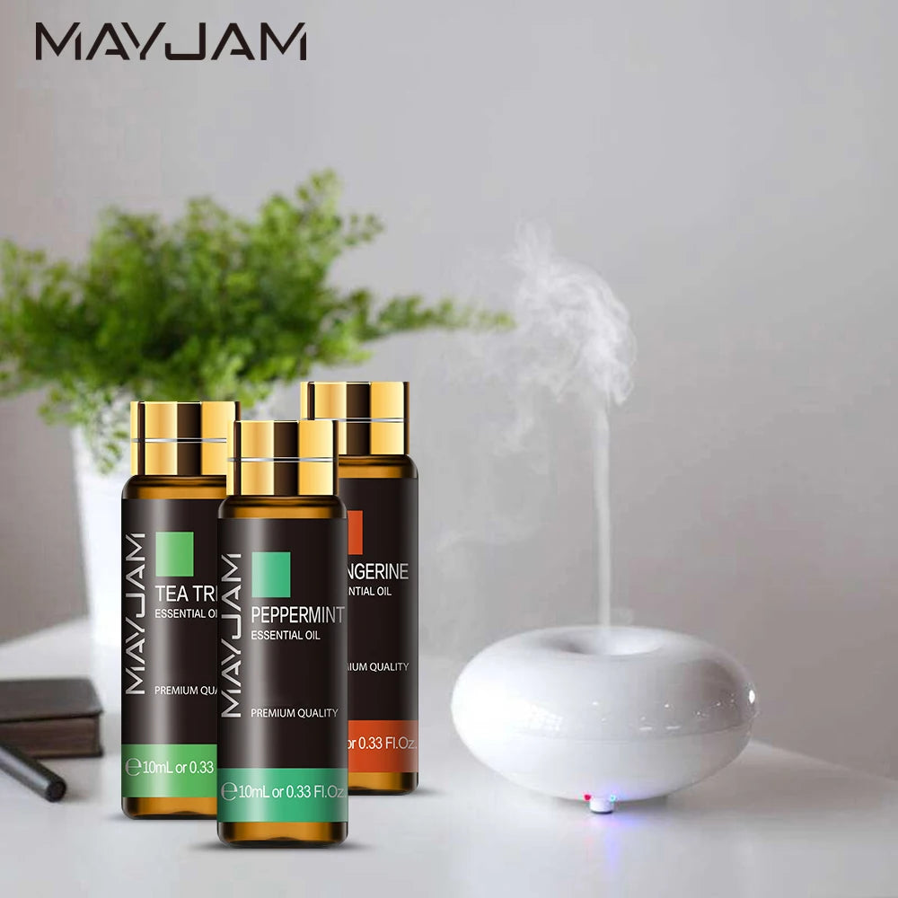 MAYJAM 10ML Pure Natural Essential Oil for Aromatherapy Diffuser Lavender Jasmine Eucalyptus Vanilla Mint Sandalwood Scents