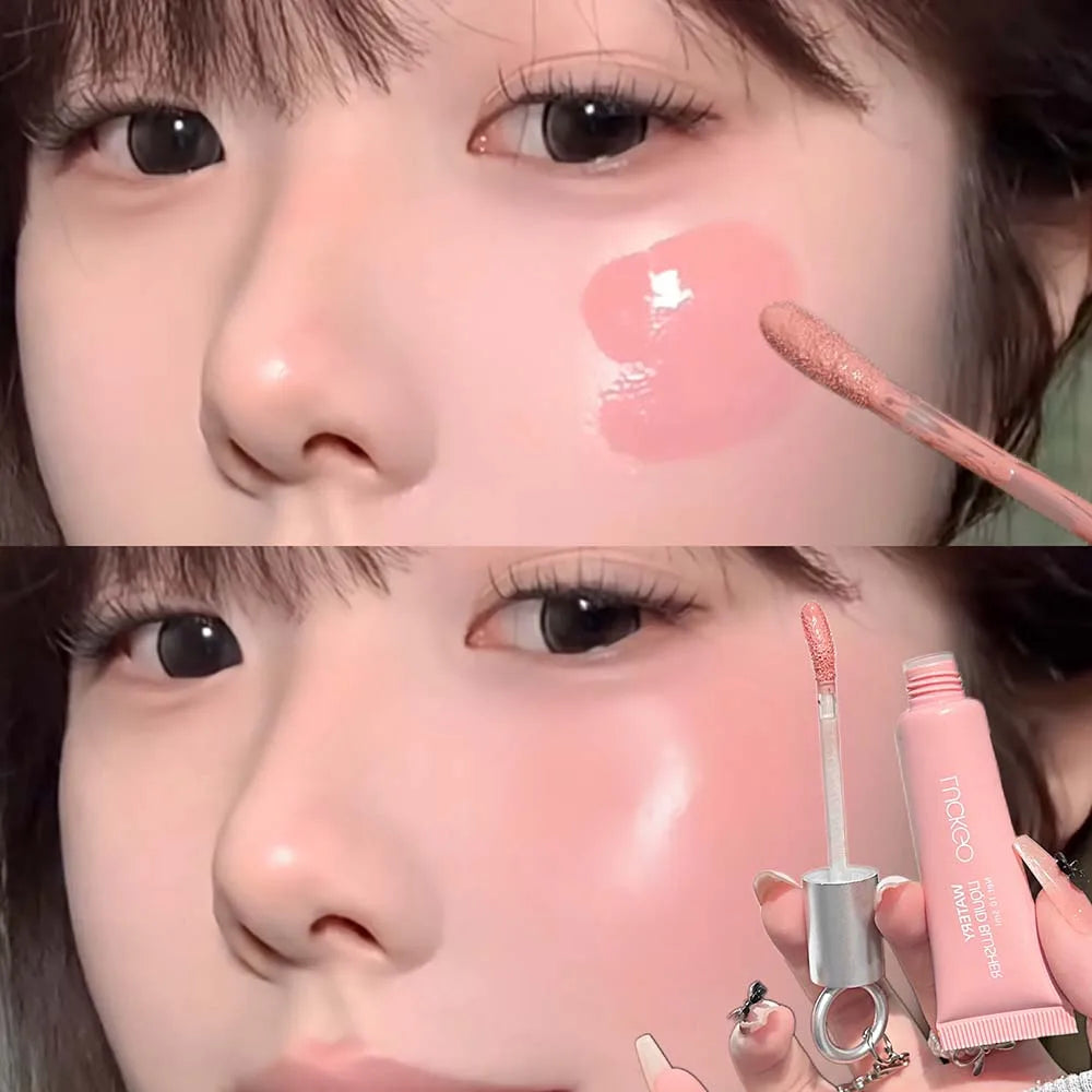 Monochrome Liquid Blusher Moisturizing Mirror Blush Liquid Makeup Water Light Cheek Brighten Natural Face Rouge Korean Cosmetics