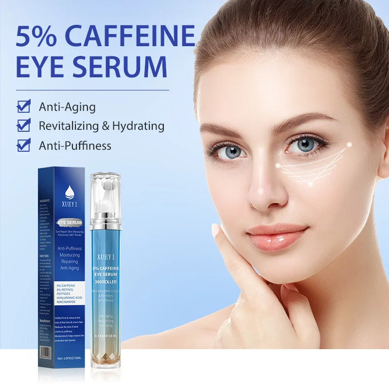 XUEYI 5% Caffeine Retinol Eye Serum Cross-Border In Stock Anti Dark Circles Fine Lines Puffiness Eye Care Serum