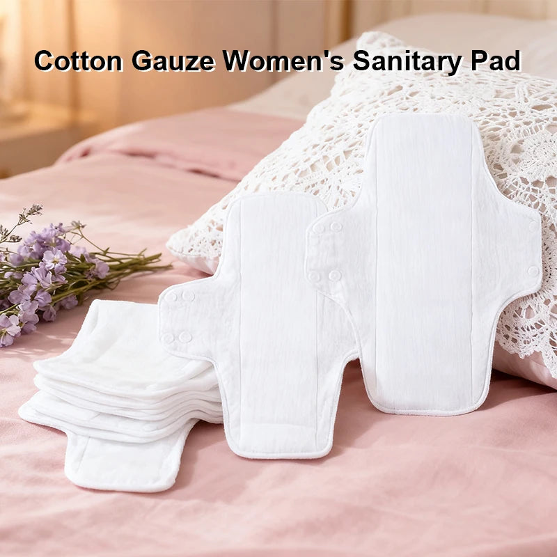 New Soft Breathable Sanitary Pad - Double Sided Cotton Yarn Gauze, Washable Maternity Hygiene Towel for Period & Sensitive Skin
