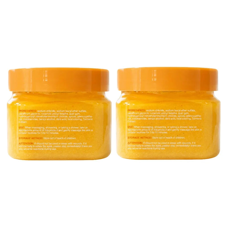 Amococo 2Pcs Turmeric Body Scrub Exfoliating Dead Skin Remover 280g Deep Cleansing Nourishing Smooth Skin