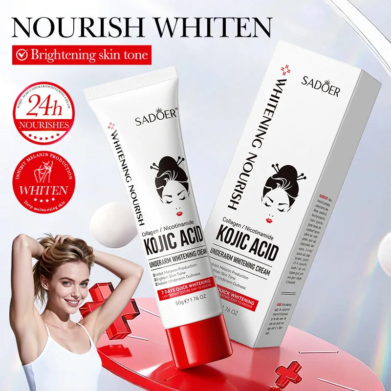 Kojic acid underarm whitening cream, collagen brightens skin tone, improves dullness in the underarm area