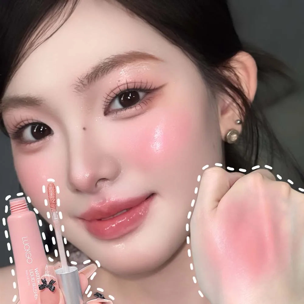 Monochrome Liquid Blusher Moisturizing Mirror Blush Liquid Makeup Water Light Cheek Brighten Natural Face Rouge Korean Cosmetics