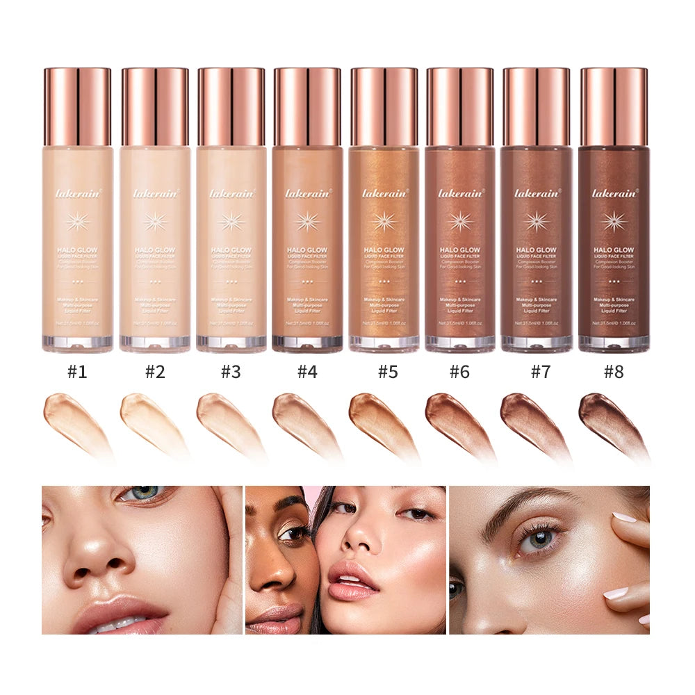 Halo Glow Liquid Face Filter Complexion Booster For A Glowing Liquid Highlighter Face Bronzer Glow Body Face Contour Shimmer Mak